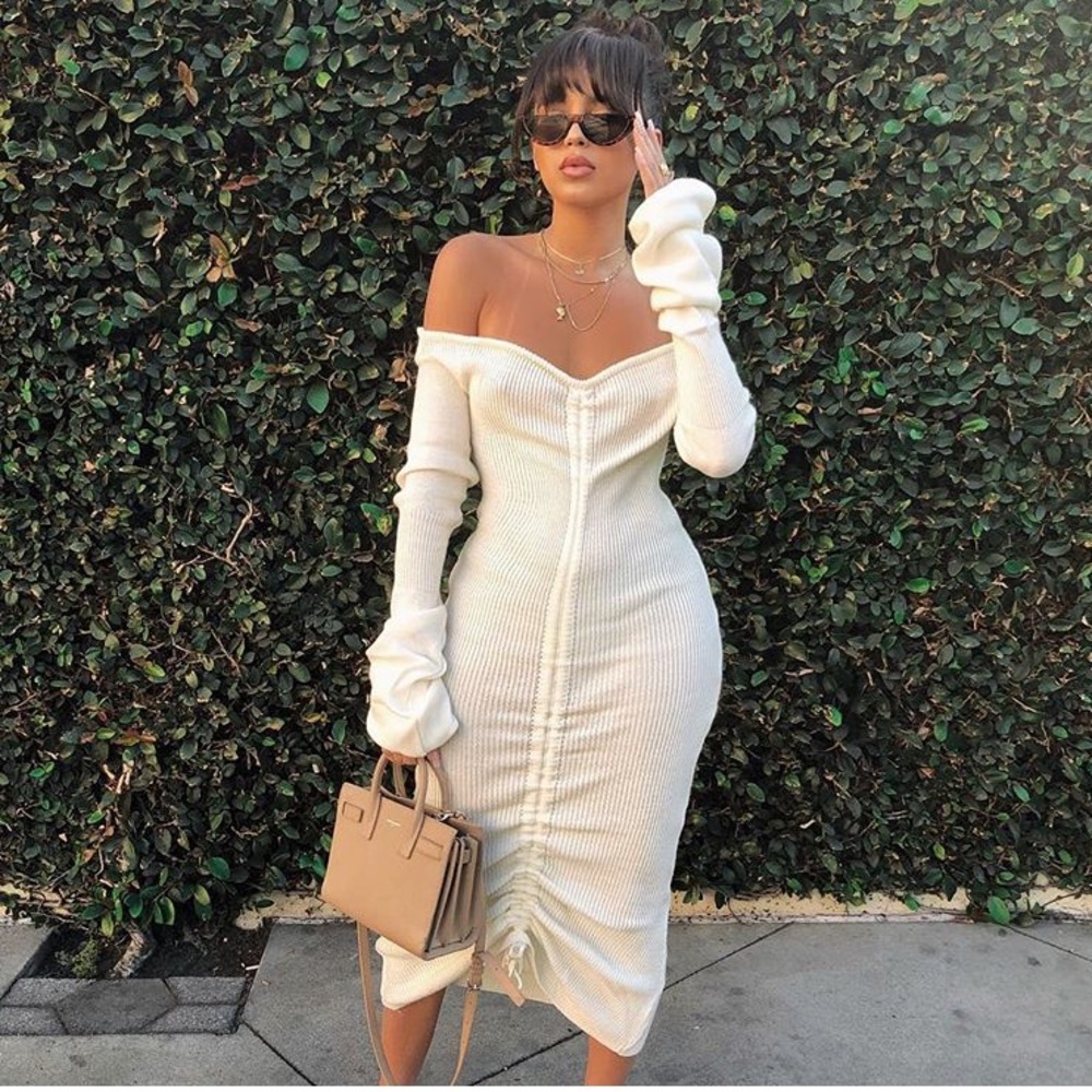 Pretty Little Thing Ivory sweater dress USA SIZE 4